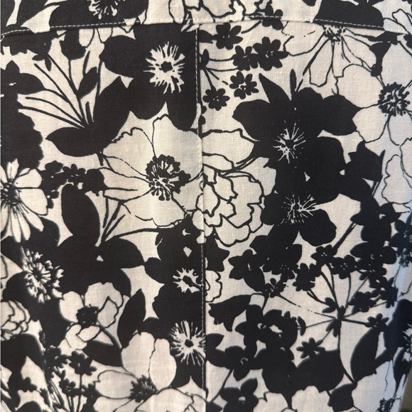 Sag Harbor Black and White Floral Midi Shirt Dress - Picture 7 of 10